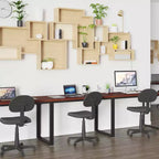 Scrivania industriale monoposto, 47", piano in mogano/acero/grigio rustico/noce, struttura nera/bianca