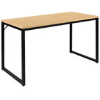 Scrivania industriale monoposto, 47", piano in mogano/acero/grigio rustico/noce, struttura nera/bianca