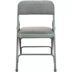 Sedia pieghevole imbottita in tessuto nero/grigio, schienale alto, 1 posto