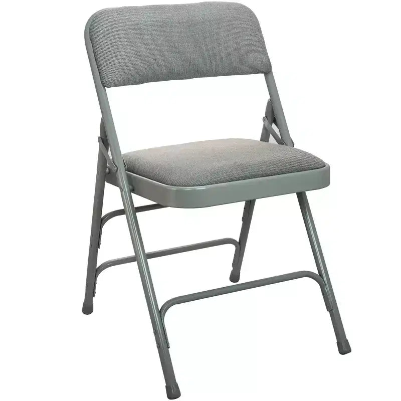 Sedia pieghevole imbottita in tessuto nero/grigio, schienale alto, 1 posto