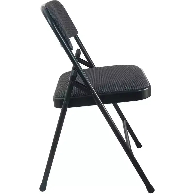 Sedia pieghevole imbottita in tessuto nero/grigio, schienale alto, 1 posto