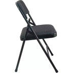 Sedia pieghevole imbottita in tessuto nero/grigio, schienale alto, 1 posto