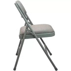 Sedia pieghevole imbottita in tessuto nero/grigio, schienale alto, 1 posto