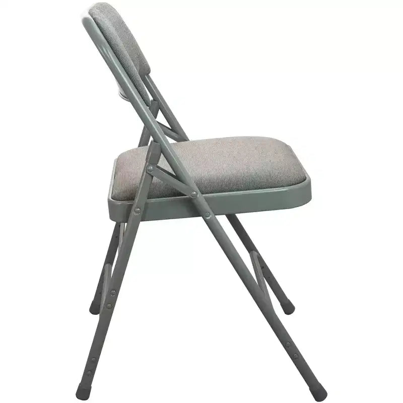 Sedia pieghevole imbottita in tessuto nero/grigio, schienale alto, 1 posto