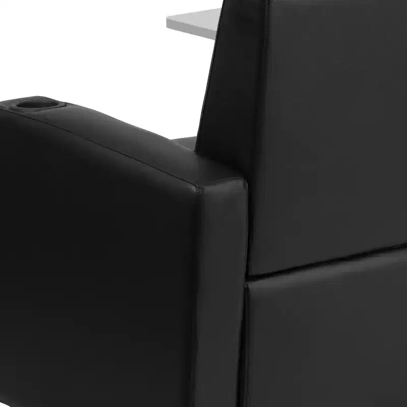 Sedia per ospiti in LeatherSoft con bracciolo a tavoletta e portabicchieri, seduta singola